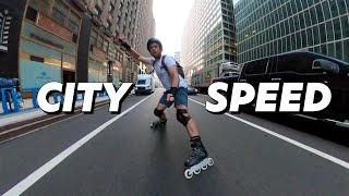 Speeding Through the City - Inline Skating Urban Flow Skate