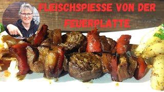 Gemischte Fleischspieße von der Feuerplatte   , so einfach und lecker !