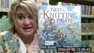 Heather reads "Ned the Knitting Pirate"