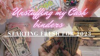 COUNTING ALL THE $ in my CASH ENVELOPES| Cash Unstuffing| Starting fresh in 2023| #cashstuffing