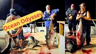 Part 1 Chasing Giant Bluefin Tuna on the Ocean Odyssey, H&M Landing San Diego CA Limits! Anglerettes