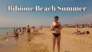 Bibione Beach Italy   4K - Beach Walk  Beach Clear And Incredible Day Sun Day Summer 2022