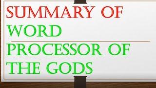 Word Processor Of The Gods By Stephen King ||Summary explained in Urdu||