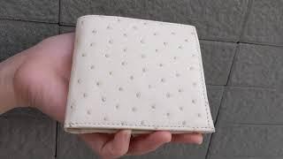 Ivory White Genuine Ostrich Skin Leather Wallets