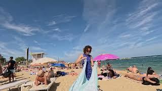  Stunning Autumn Beach Walk in Barcelona, Spain | 4K Relaxing Travel 2024 ️ Scenic Coastline Views