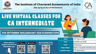 Intermediate Paper 2: COL | Topic: Preliminary | Session 3 | 05 March, 2025