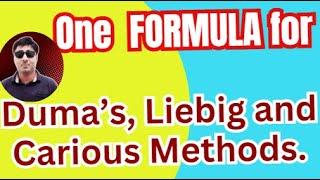 One Formula for Dumas, Liebig, and Carius Methods?? #ytvideo #chemistry #youtube