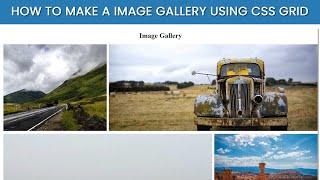 How to Make a Image Gallery using CSS Grid