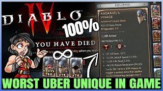 Diablo 4 - 3X WORST UBER UNIQUE DROP - Secret Power of Andariel's Visage - Build Guide & Tips!