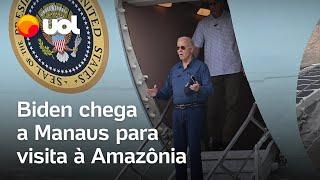 Biden chega ao Brasil para o G20 e faz visita à Amazônia; vídeo mostra o desembarque em Manaus