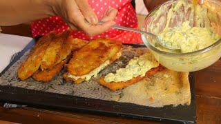 FANTASY! Prepare the zucchini in this way. Fried, stuffed zucchini and baked in the oven.