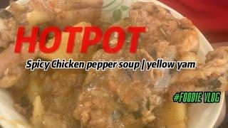 Over by the fire | Chicken pepper and yellow yam recipe | outdoor cooking