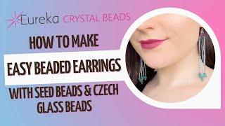 Make the Celestial Jellyfish Dangle Tassel Earrings w/ Crescent Beads | Free Easy Beading Tutorial