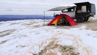 Winter Camping In Severe Wind Snow and Rain Storm
