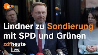 Auch FDP für Ampel-Sondierung - Grünen-Vorschlag angenommen | ZDFheute live