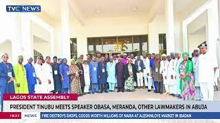 President Tinubu Meets Speaker Obasa, Meranda, Other Lawmakers In Abuja