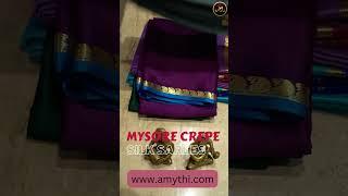 Mysore crepe silk sarees | Mysore silk saree with price Rs.4,710/-/-Courier Available #shorts