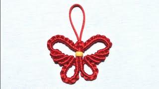 #Gantungan kunci kupu tali satin, Butterfly macrame keychain,Tali Kur,Pelangi shop