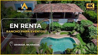  TU SITIO PARA EVENTOS! Estancia en Renta a poca distancia de Granada, Nicaragua