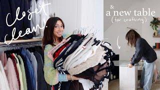 VLOG: emptying my closet for spring & my new office table!