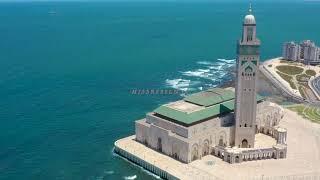 Casablanca, Morocco  Drone Footage  4K / Hassan II Mosque vu du ciel