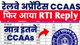 Railway Apprentice CCAAs RTI Reply 2024 | Railway Apprentice Group D भर्ती में CCAAs Total Data Out