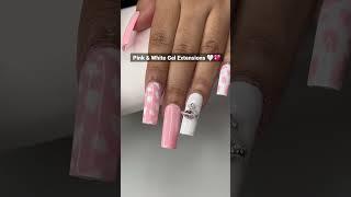 Pink & White Gel Nails #hernailtable #beginnernails #pinknails #whitenails #naillovers