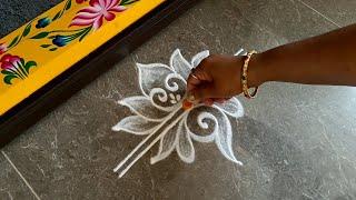 Easy border rangoli designs for festivals | Friday rangoli | Lakshmi puja rangoli | Margazhi kolam