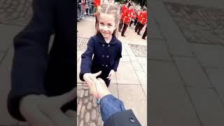 Princess Charlotte is very happy when she is invited to shake hands️ (HD) || #short #shorts