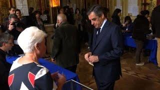 France: Conservative candidate Fillon casts his vote