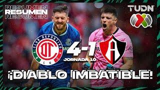 Resumen y goles | Toluca 4-1 Atlas | Liga Mx -AP2024 - J10 | TUDN