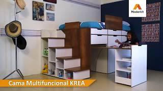 Maderkit - Mueble Multifuncional KREA Cama + Closet + Escritorio Extensible