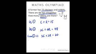 How Many Rabbits? Farmer's Math Puzzle Revealed!  #matholympiad #maths #numbergame