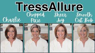 4 Tressallure Wigs: Charlie, Chopped Pixie, Sheer Joy, Smooth Cut Bob