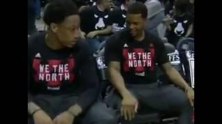 Milwaukee Bucks playing the Barney song during the Raptors intro