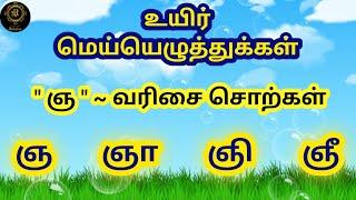 ஞ வரிசை சொற்கள் /ஞ வரிசை உயிர்மெய் எழுத்துக்கள்/ ஞ ஞா ஞி ஞீ/@learnwithRaksha