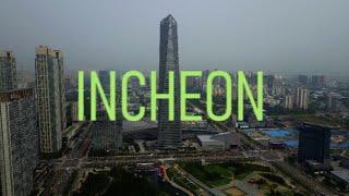 INCHEON, South Korea (4K City Tour) Day/Night and Walk/Aerial 4K Footage Great for Korea Travel