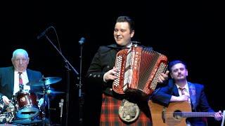 Flying fingers of Brandon McPhee playing The Bluebird Polka on button accordion in Aberdeen 2024