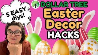 5 EASY Dollar Tree Easter DIYs You NEED to Try!  Budget-Friendly Decor!