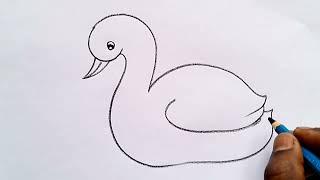 how to draw duck drawing easy step-by-step@Kids Drawing Talent