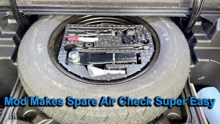 Is your spare tire upside down? Mod makes it super easy to check air pressure!