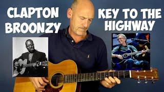 Clapton - Broonzy | Key to the Highway | Acoustic Blues Guitar Tutorial