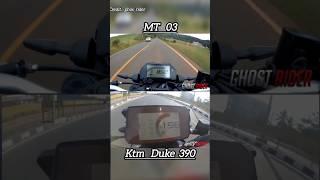 Ktm Duke 390 vs Yamaha Mt 03 drag race//top speed test #dragrace #mt15 #mt03yamaha #ktmduke