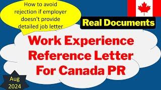 Employment Proof Reference Letter for Canada PR 2024 | Work Experience Letter format | Real Document