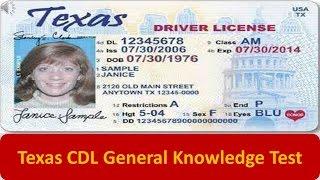 Texas CDL General Knowledge Test