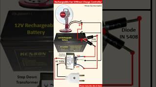 Rechargeable Fan Without Charge Controller | How to Make a Rechargeable Fan at Home | 12V ChargerFan