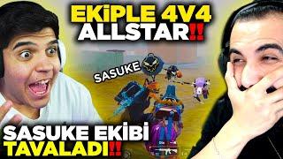 EKİPLE EĞLENCELİ 4V4 ALLSTAR!!  SASUKE HERKESİ TAVALADI!! (EFSANE KADRO) | PUBG MOBILE