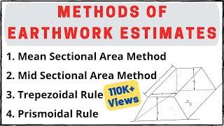 Calculation of Volume of Earthwork from Cross Sections | Road Estimate | Earthwork Calculation