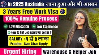 Australia  Free Work Permit Visa 2025 | Work Visas Approved | Packing & Helper Jobs #australia
