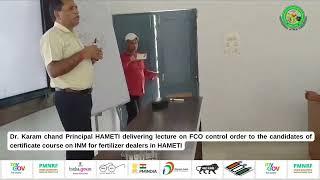 Dr. Karam chand Principal HAMETI delivering lecture on FCO control order to the candidates...